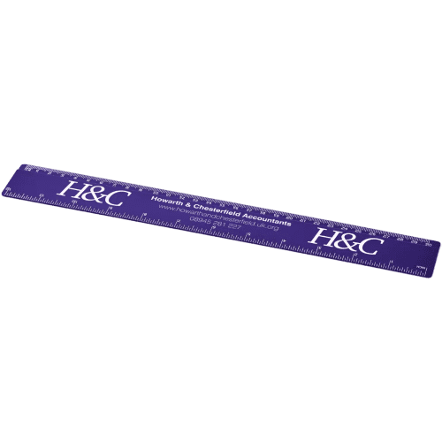 Purple promotional rulers printed with your artwork in full colour from Total Merchandise