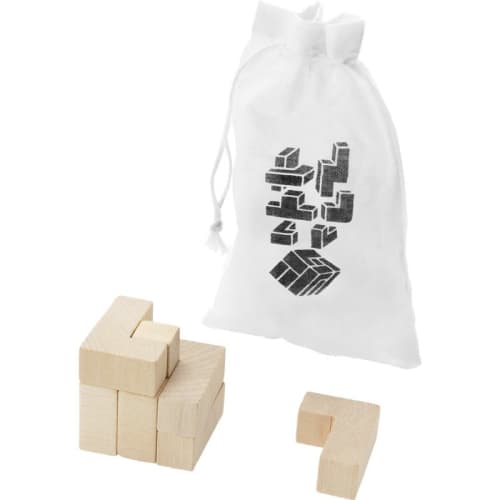 Promotional Wooden Puzzle With Pouch