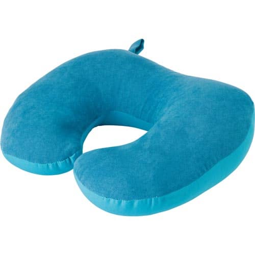 Custom branded 2 in 1 Travel Pillows in light blue available from Total Merchandise