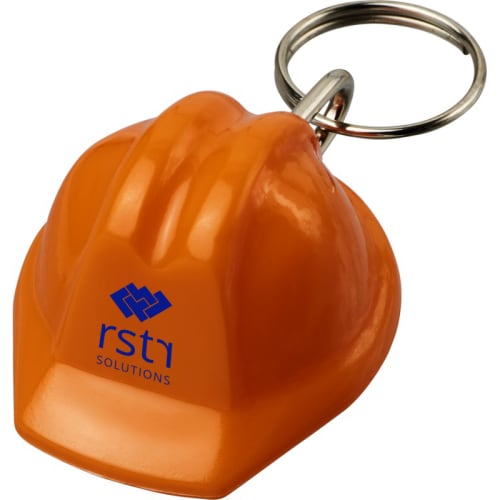 Hard Hat Keyrings in Orange