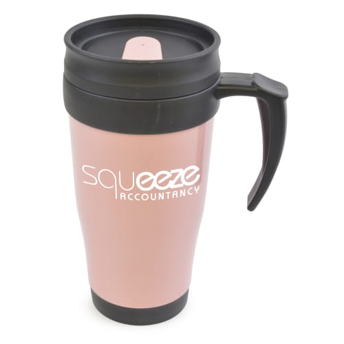 UK Express Branded Insulated Travel Mug in Solid Light Pink from Total Merchandise