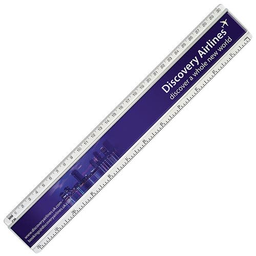 30cm Insert Ruler in clear plastic from Total Merchandise with a full colour printed design