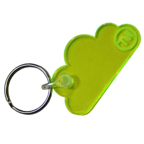 Any Shape Embossed Acrylic Keyrings in Translucent Green