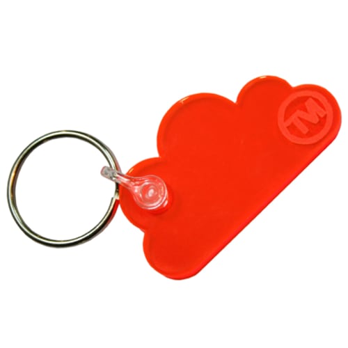 Any Shape Embossed Acrylic Keyrings in Translucent Orange