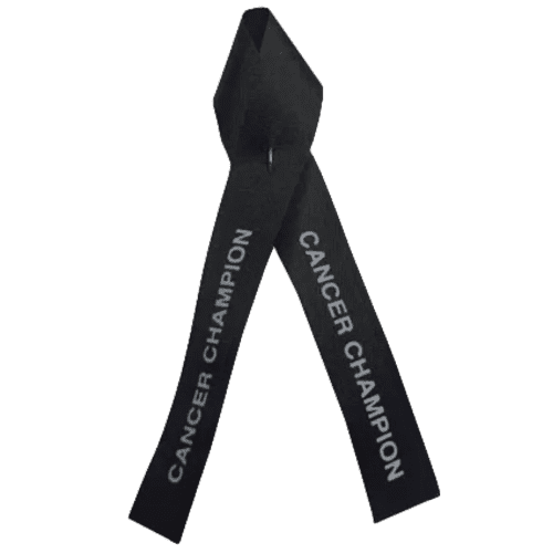 Promotional Campaign Ribbons in black with printed design from Total Merchandise