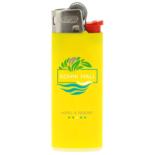 Promotional BiC Mini Lighters in Yellow/Red from Total Merchandise