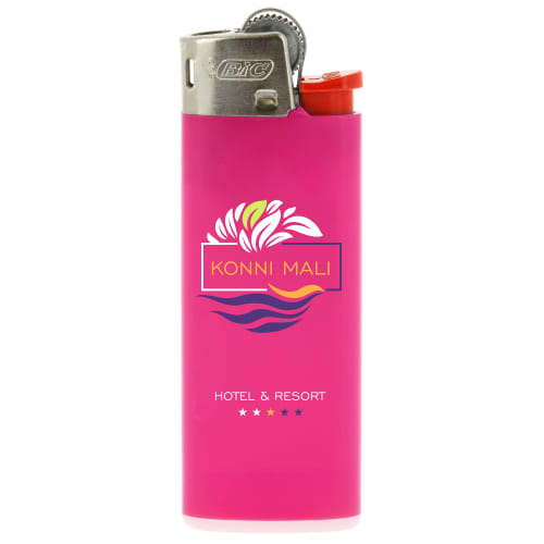 Promotional BiC Mini Lighters in Pink/Red from Total Merchandise