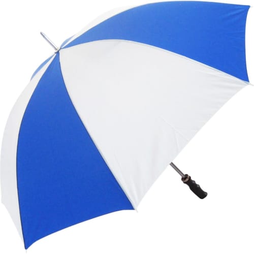 Customised Golf Umbrellas in Royal Blue & White from Total Merchandise