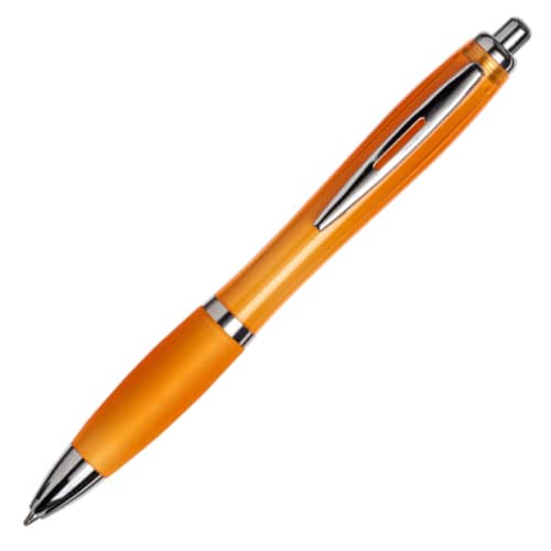 Promotional Curvy Ballpens in Orange Branded by Total Merchandise