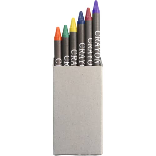 Promotional 6 Piece Crayon Set in a Recyclable Box for Kids