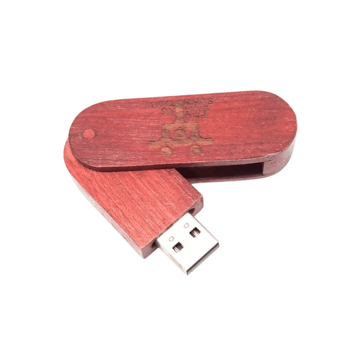 USB Eco Wooden Twist Flashdrives in Red Wood