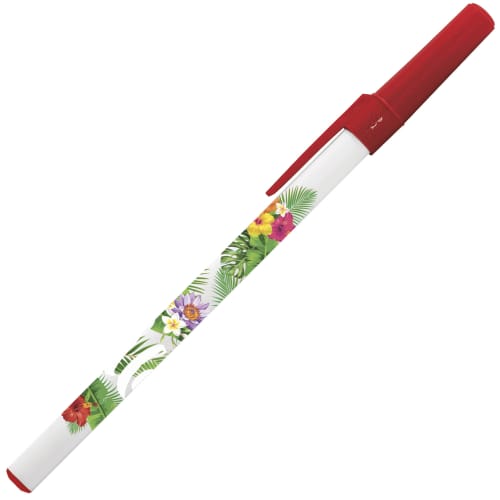 Full Colour Printed BiC Ecolution Round Stic Pen with Red Trim from Total Merchandise