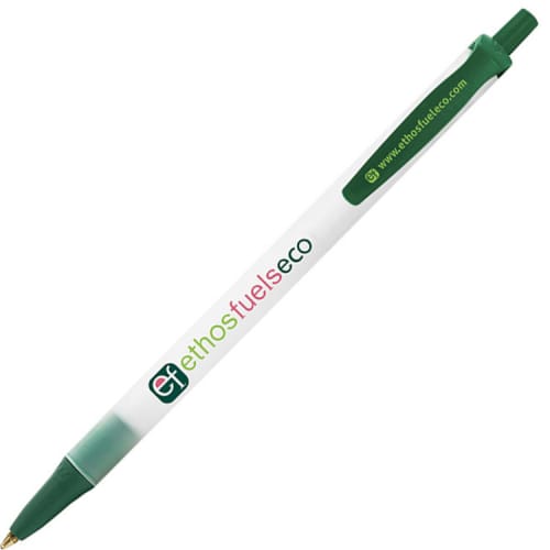 BiC Ecolution Clic Stic Pen in Frosted White/Green