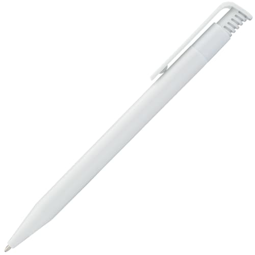 Promotional Recycled Calico Ballpen in White printed with your logo by Total Merchandise