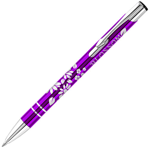 Promotional 360 Engraved Electra Ballpens in Purple from Total Merchandise