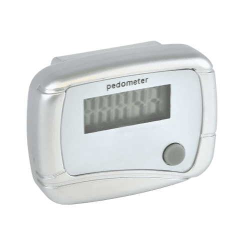 Promotional Clip-On Pedometer in Silver Printed by Total Merchandise