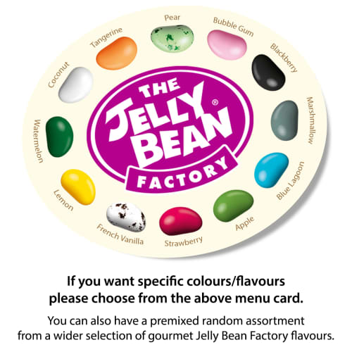 Flavour Options for Jelly Bean Factory Gourmet Jelly Bean Pots from Total Merchandise