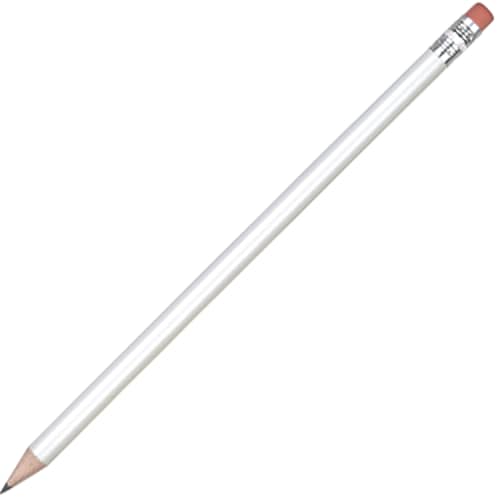 UK Branded Standard Pencil with Eraser Printed in White by Total Merchandise