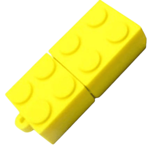 USB Brick Flashdrive in Yellow