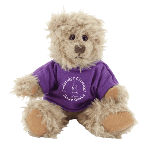 20cm Windsor Teddy Bear with T-Shirt in Brown/Purple
