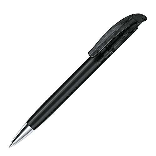 Promotional Senator Challenger XL Clear Pens in Deep Black with Printed Logo by Total Merchandise