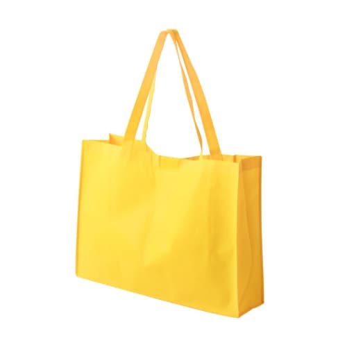 Custom Printed Big Shopper Bags in Yellow branded with your business logo by Total Merchandise