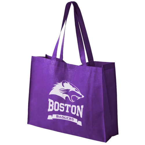 UK Printed Big Shopper Bags in Purple with a Logo by Total Merchandise