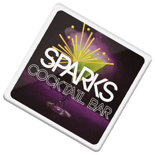 Promotional Recycled Plastic Coasters in White from Total Merchandise