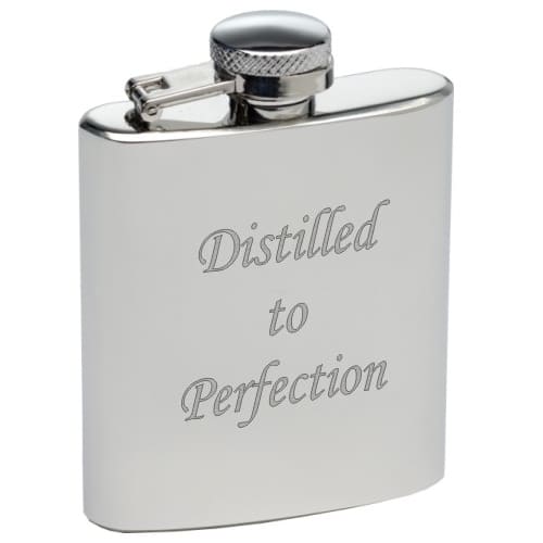 Promotional 3oz Stainless Steel Mini Hip Flasks with Engraved with Logo from Total Merchandise