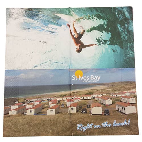 Custom branded 3ply Paper Napkins with a full colour printed image from Total Merchandise