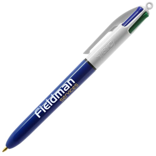 Promotional BiC Multi Ink Pen in White/Blue with your Company Logo from Total Merchandise