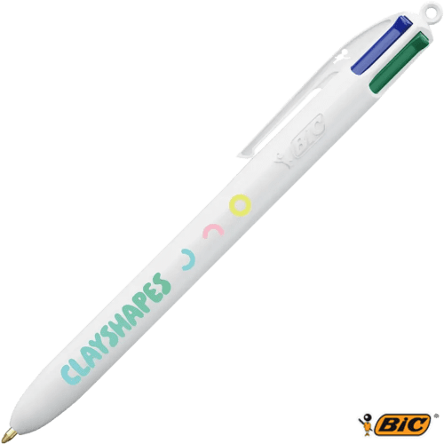 Corporate Branded BiC 4 Colours Ballpen in White with your Company Logo from Total Merchandise