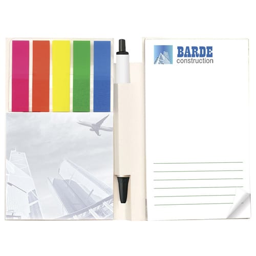 Branded Mini Clic Stic Organisers with Pad, Pen, Sticky Notes & Page Flags from Total Merchandise