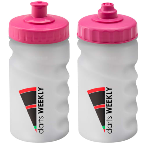 Finger Grip Sports Bottles 300ml in Translucent/Pink