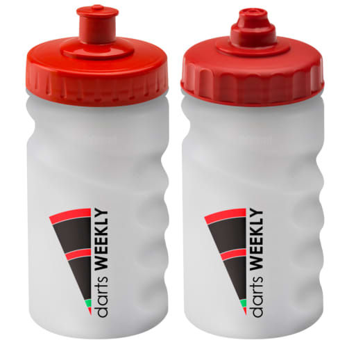 Finger Grip Sports Bottles 300ml in Translucent/Red