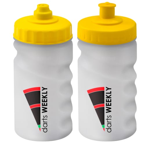 Finger Grip Sports Bottles 300ml in Translucent/Yellow