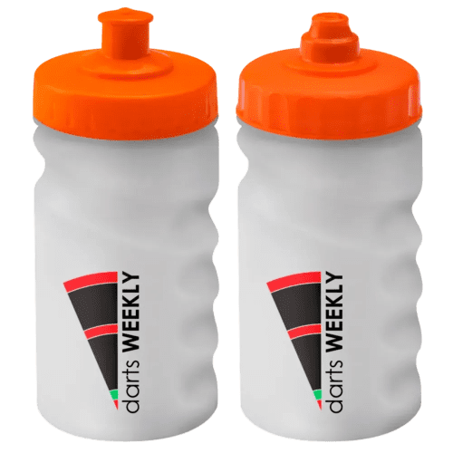 Finger Grip Sports Bottles 300ml in Translucent/Orange