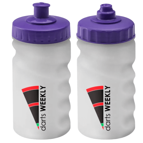 Finger Grip Sports Bottles 300ml in Translucent/Purple