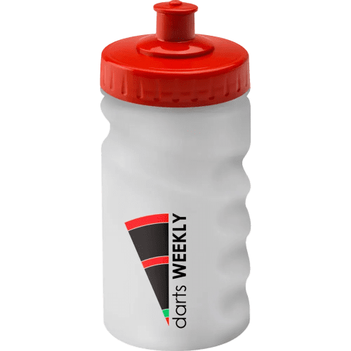 Finger Grip Sports Bottles 300ml in Translucent/Red