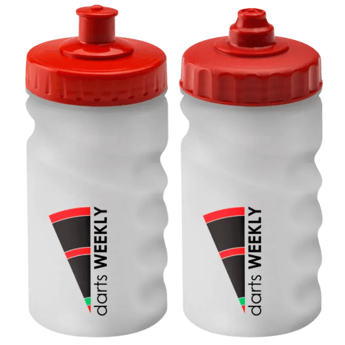 Finger Grip Sports Bottles 300ml in Translucent/Red