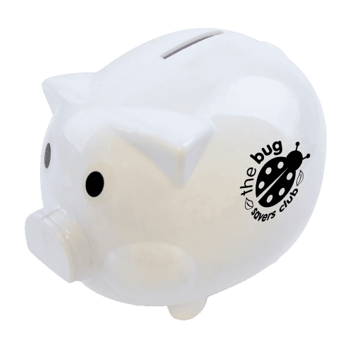 Value Piggy Bank in White