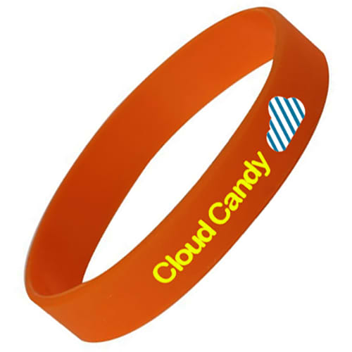 Branded Silicone Wristbands in Red Printed with a Logo by Total Merchandise