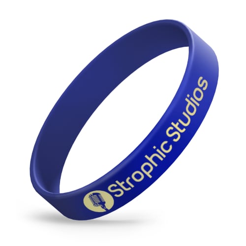 Printed Silicone Wristbands in Reflex Blue