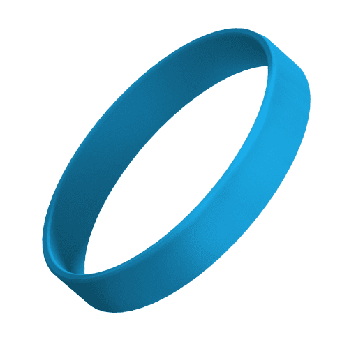 Printed Silicone Wristbands in Cyan