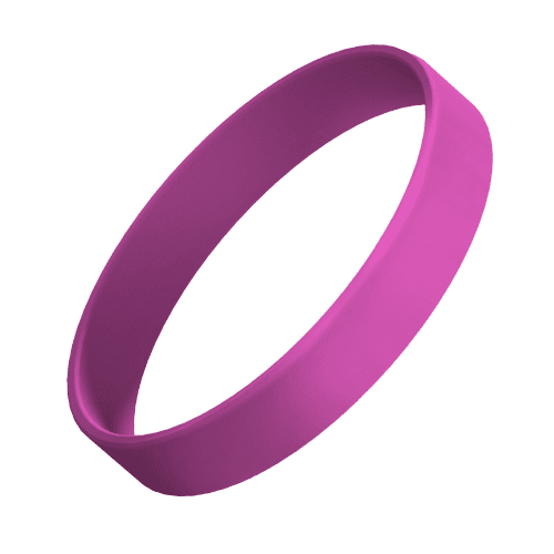 Printed Silicone Wristbands in Magenta 238