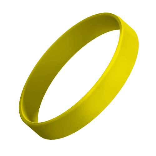 Printed Silicone Wristbands in Process Yellow