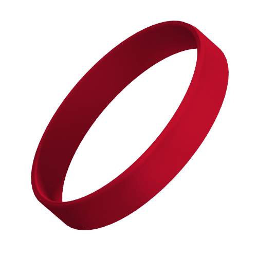 Printed Silicone Wristbands in Red 186