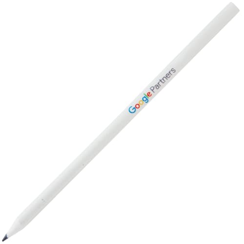 Branded Recycled Pencils Made in the UK in White Printed with a Logo by Total Merchandise
