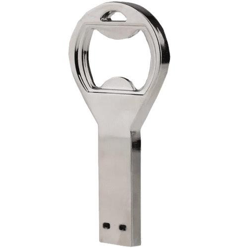 USB Key Bottle Opener Flashdrive in Silver
