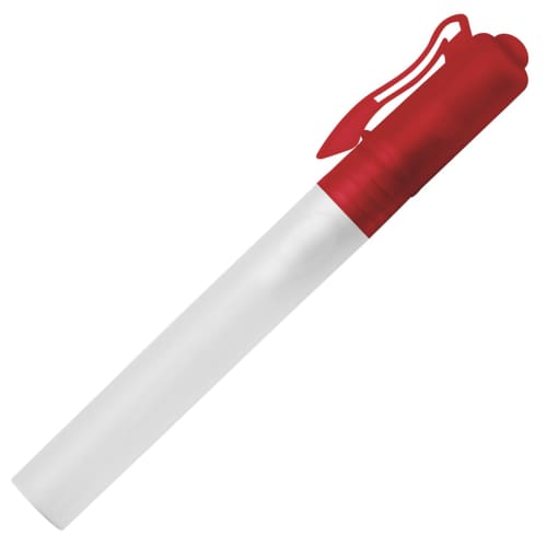 Custom Branded Hand Sanitiser in a Frosted Clear Tube with Red Cap from Total Merchandise